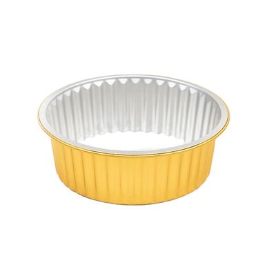 식품 매끄러운 벽 검은색과 금색 일회용 알루미늄 엽 그릇 1130ml 베이킹 포장